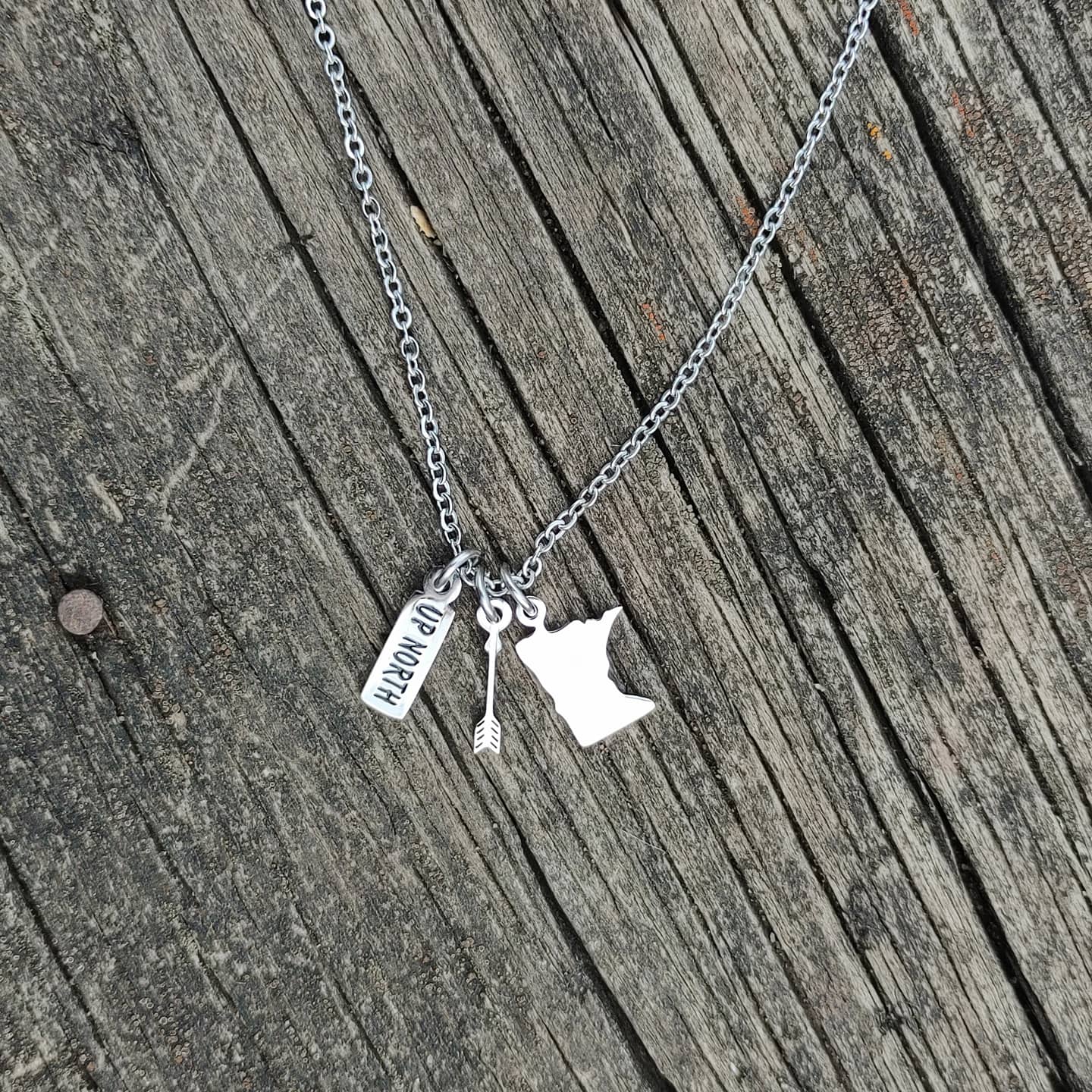 Minnesota Up North charm necklace