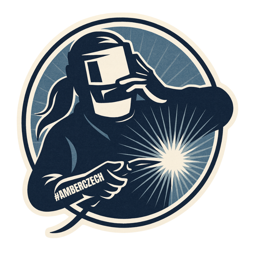 Female Welder Sticker, Amber Czech