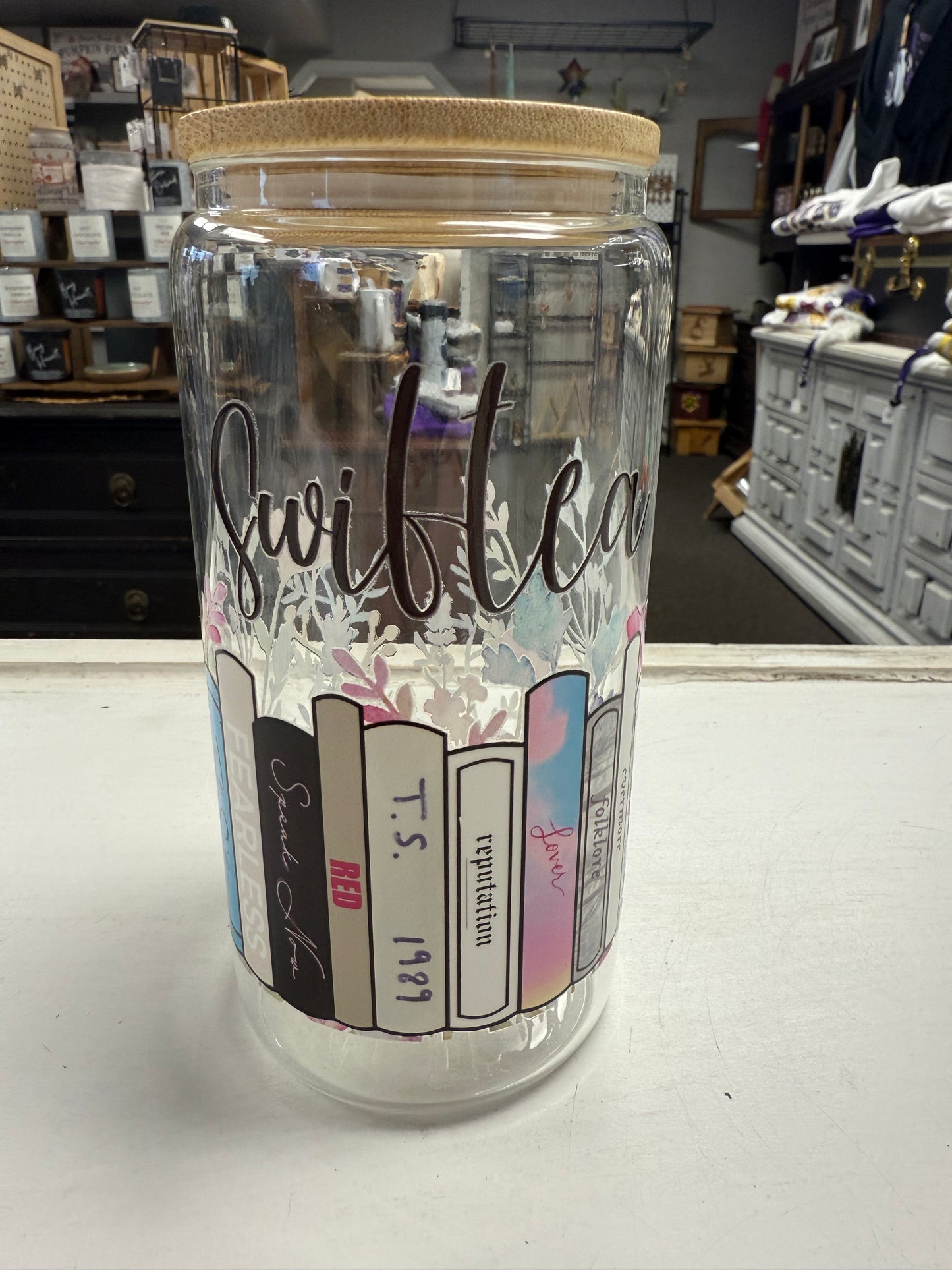 Swiftea Books, Glass Can, 16oz