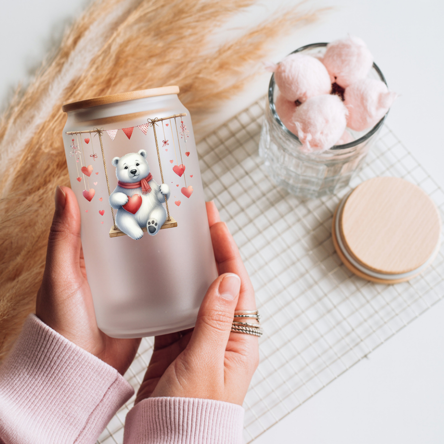 Valentine's Day Cute Critters on Swings | Drinkware