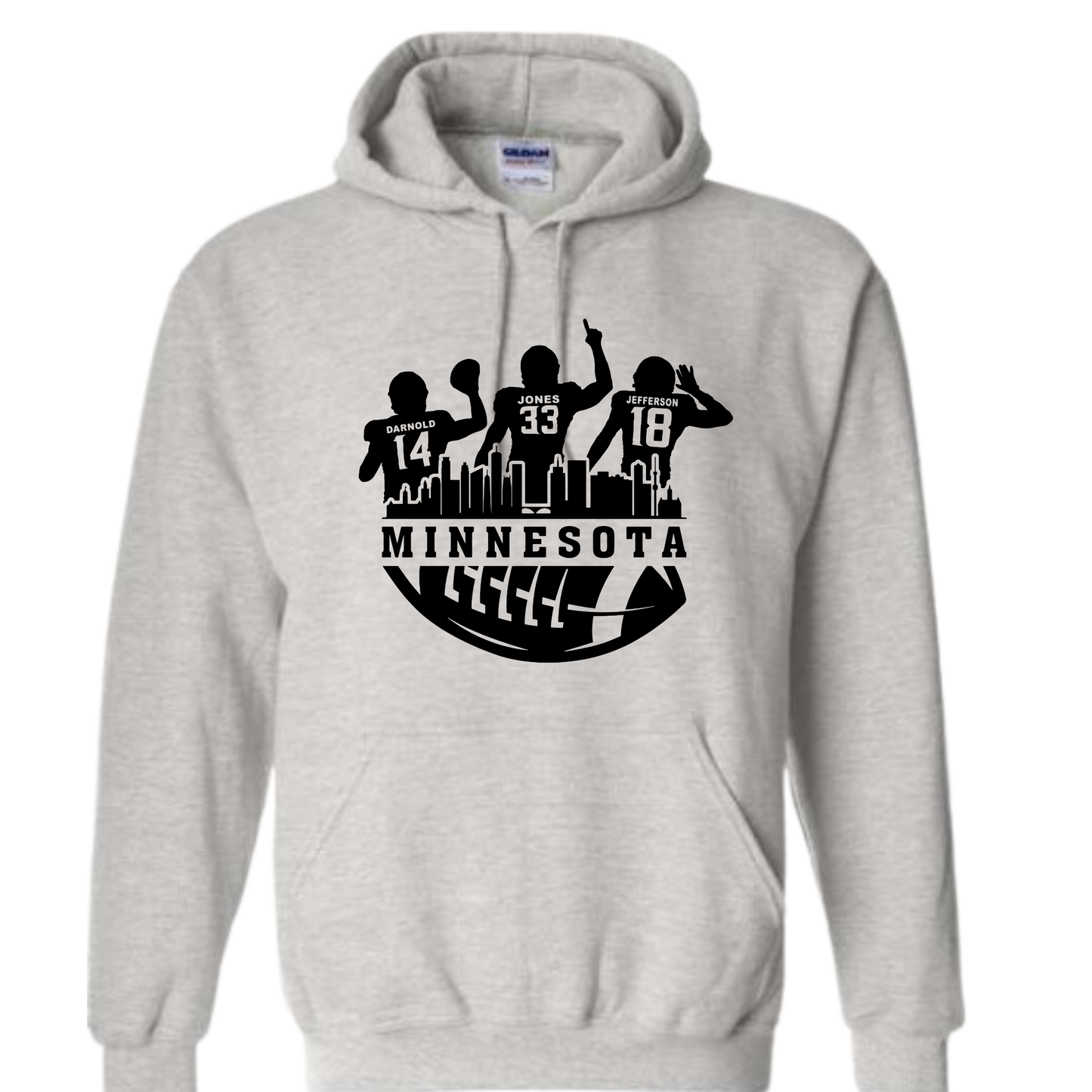 Minnesota Football Player Skyline Hooded Sweatshirt