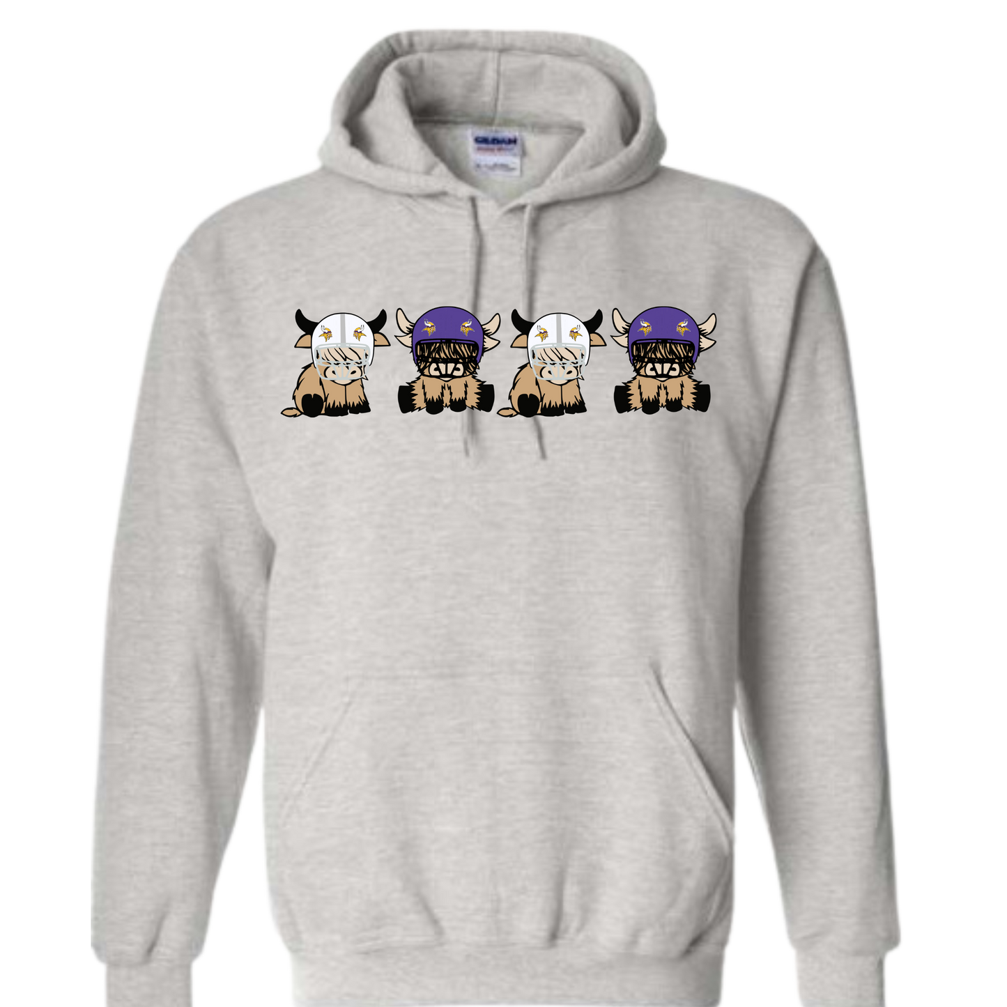 Minnesota Football Highland Cow Hooded Sweatshirt