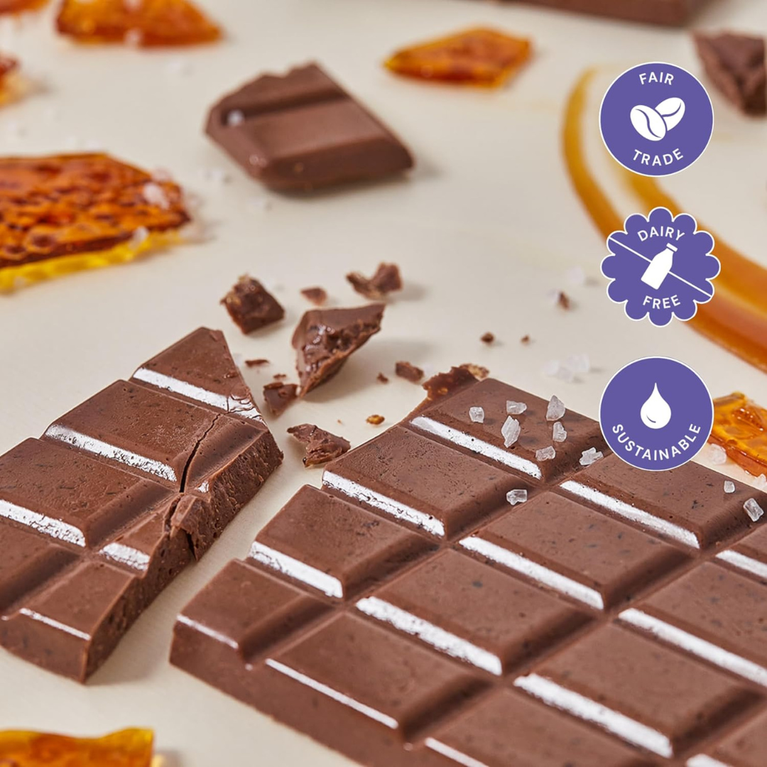 Vegan Oat Milk Chocolate Bar: Caramel & Sea Salt, Dairy-Free