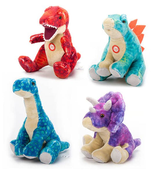 Petting Zoo Stuffies, 8" Dinosaurs Assortment with Roaring Sound