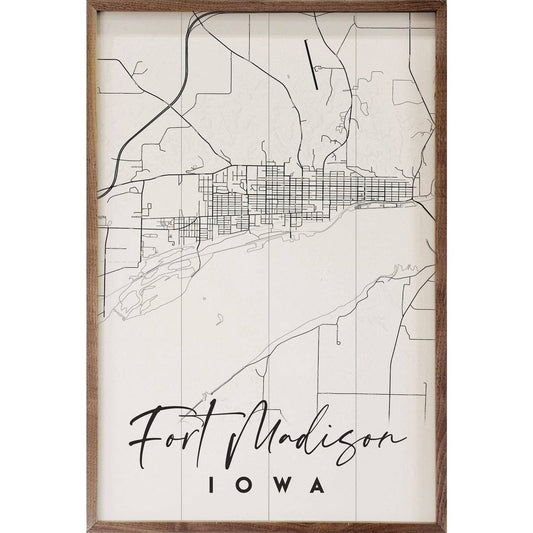 Map Personalized Coordinates City State White