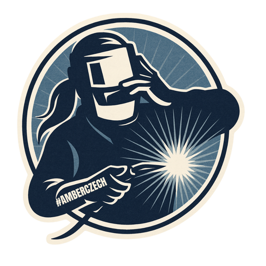Female Welder Sticker, Amber Czech