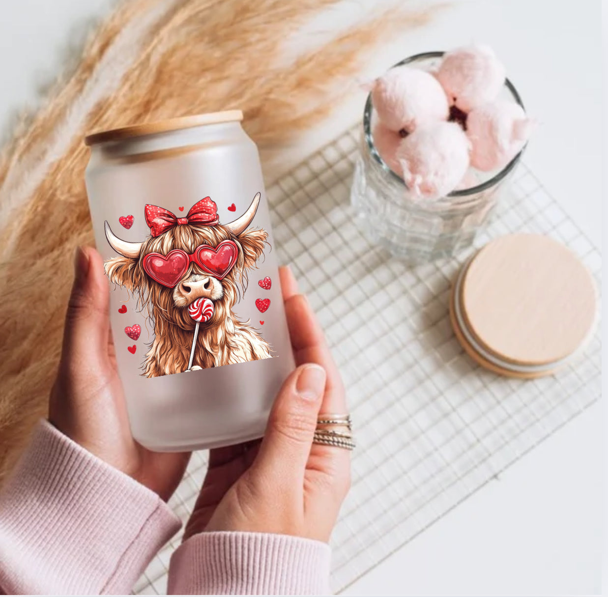 Valentine's Day Highland Cow Sunglasses | Drinkware