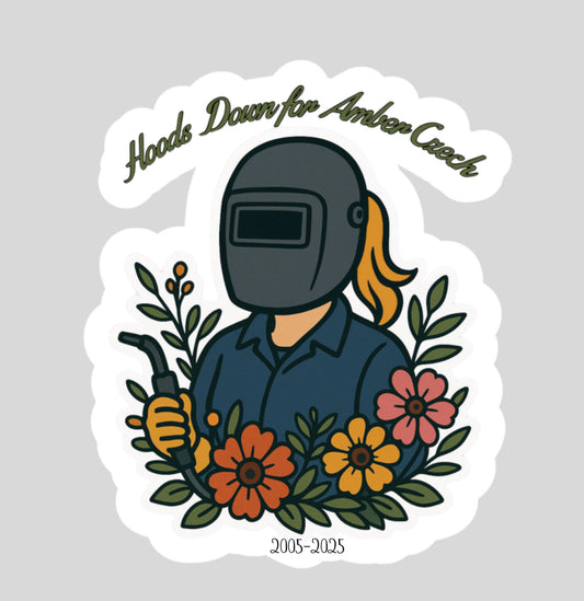 Hoods Down Sticker, Amber Czech