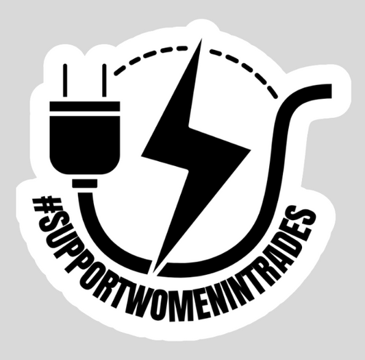 Support Women in Trades Electrician Sticker, Amber Czech