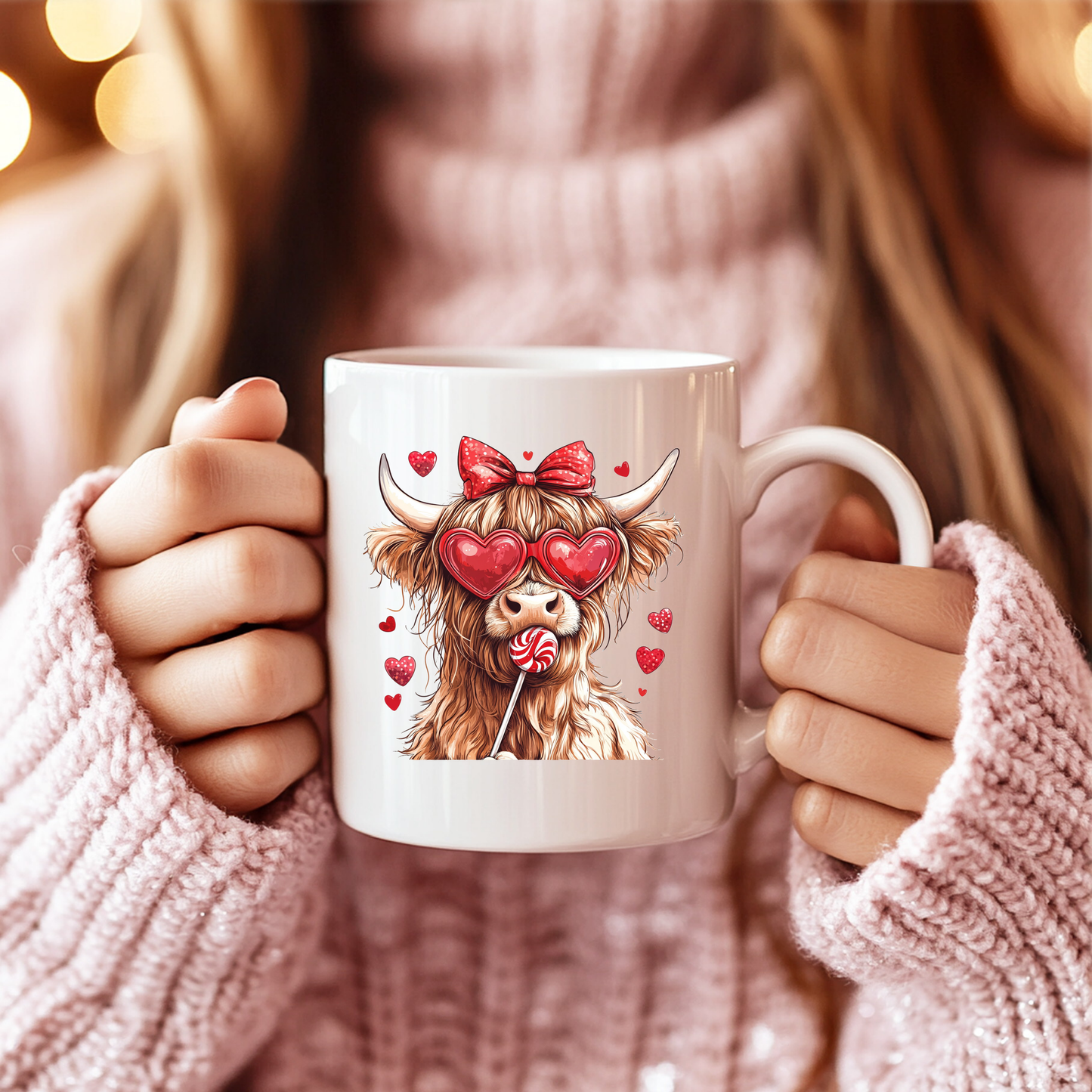 Valentine's Day Highland Cow Sunglasses | Drinkware