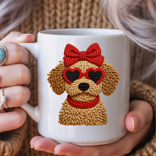 Valentine's Day Knit Puppy | Drinkware