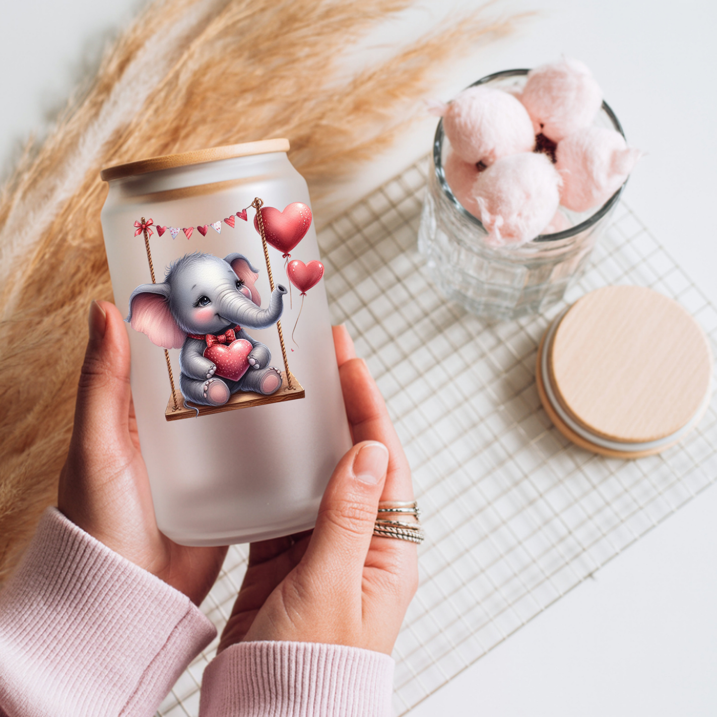 Valentine's Day Cute Critters on Swings | Drinkware