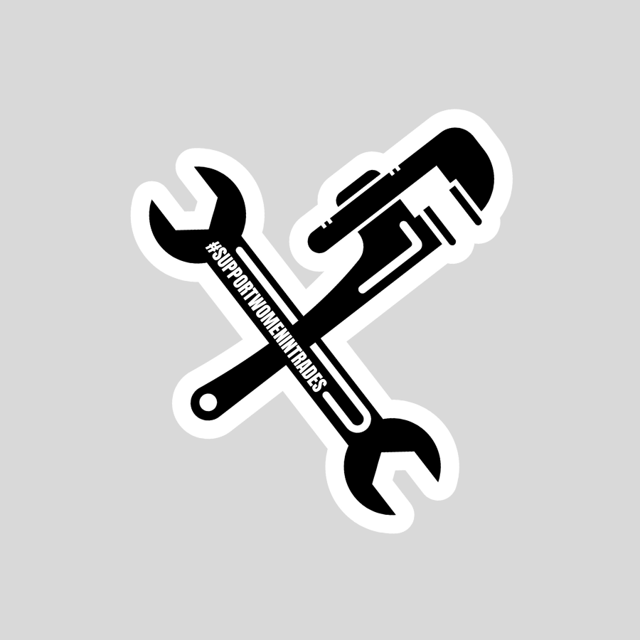 Support Women in Trades Plumber Sticker, Amber Czech