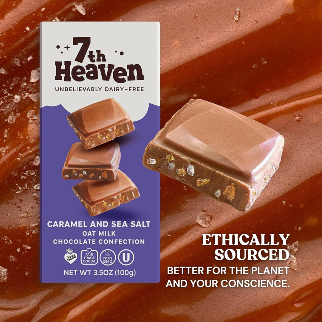 Vegan Oat Milk Chocolate Bar: Caramel & Sea Salt, Dairy-Free