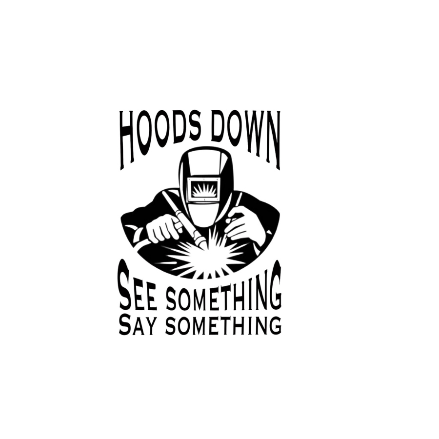 Hoods Down See Something Say Something Sticker, Amber Czech