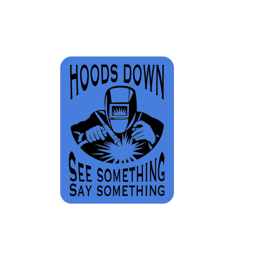 Hoods Down See Something Say Something Sticker, Amber Czech